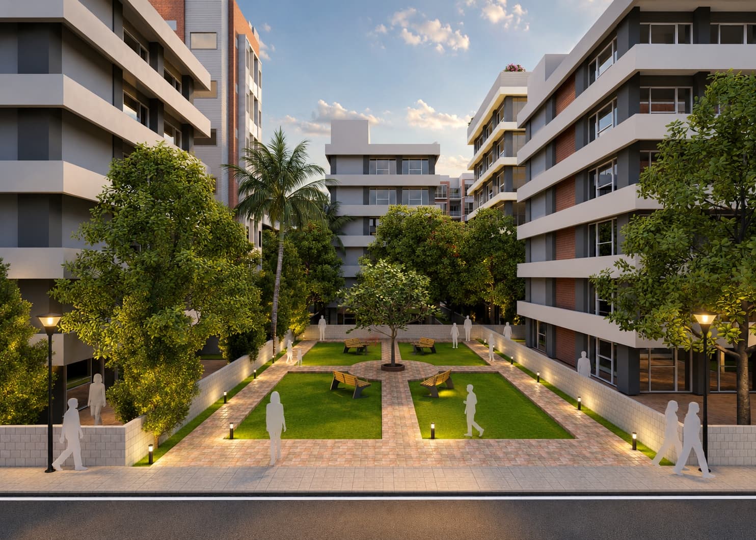 Courtyard green residential living at Anondo Bhubon